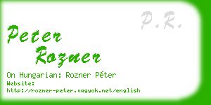 peter rozner business card