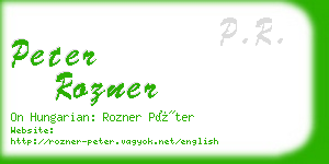 peter rozner business card
